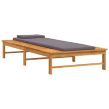 Transat chaise longue, bain de soleil, lit de jardin, terrasse, móvel de exterior e almofada/travesseiro cinza