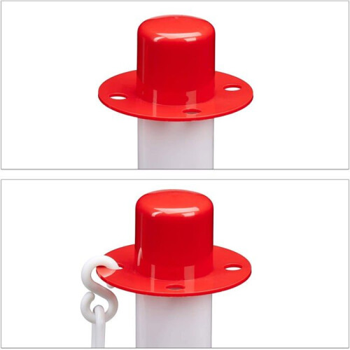 Postes de sinalização - HELLOSHOP26 - Conjunto de 2 - Branco - 82 cm - Cadeia 140 cm 2