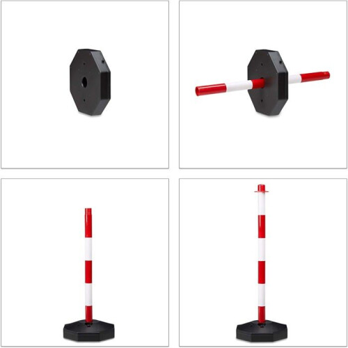 Postes de sinalização - HELLOSHOP26 - Conjunto de 2 - Branco - 82 cm - Cadeia 140 cm
