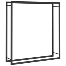 Suporte de madeira para lenha mate 110 x 28 x 116 cm aço preto 02_0043745