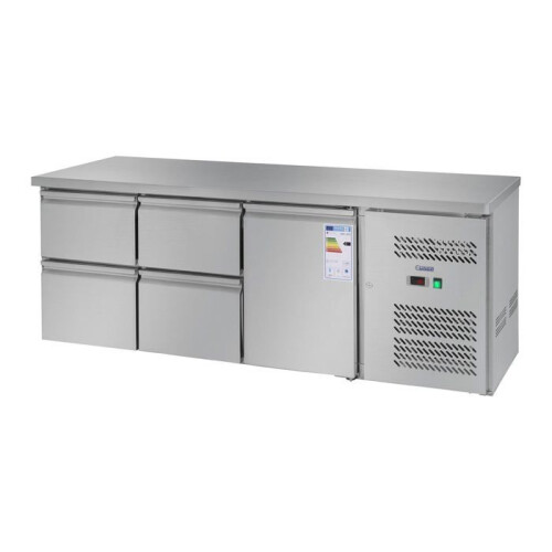 Table réfrigérée - HELLOSHOP26 - 403 L - 1 porte - 4 tiroirs - Thermostat digital