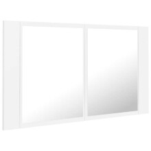 Spiegelschrank Badezimmer mit LED 80 x 12 x 45 cm in weißem Acryl