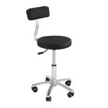 Sillón de gabinete médico - HELLOSHOP26 - 14_0001624 - Negro - Cuero ecológico - Altura ajustable 44,5-58 cm