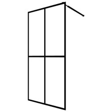 Duschabtrennung - Nicht spezifiziert - 140 x 195 cm - Mattes gehärtetes Glas - Schwarzes Edelstahl - Leicht zu reinigen