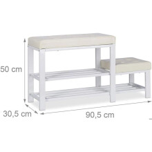 Banc d'entrée móvel para sapatos banqueta banquinho 90,5 cm branco 13_0000352_2