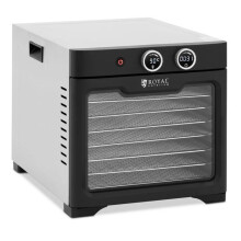 Disidratatore alimentare professionale 8 piani 26 litri 800 watt vetro temperato acciaio inossidabile 304 argento