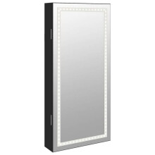 Armadio per gioielli - HELLOSHOP26 - Specchio con illuminazione LED - Nero - Legno ingegnerizzato - Design contemporaneo