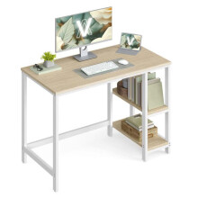 Escrivaninha - HELLOSHOP26 - Mesa para Informática - 100x50 cm - Prateleiras Removíveis - Estável e Ajustável
