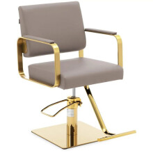 Friseurstuhl - HELLOSHOP26 - Beige Gold - Edelstahl - Max. Belastung 200 kg - modernes Design