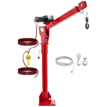 Grue pick up con verricello professionale 12 v 800 kg 360 acciaio inossidabile acciaio rosso