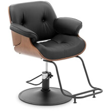 Professioneller Friseurstuhl mit Fußstütze 200 kg Edelstahl PVC schwarz 14_0008950