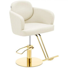 Friseurstuhl - HELLOSHOP26 - Ergonomisch - Edelstahl - 200 kg - Creme Gold