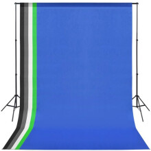 Kit de studio professionnel avec 5 toiles de fond colorées et cadre réglable 02_0001417