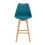 Cadeiras de bar - HELLOSHOP26 - Conjunto de 6 - Plástico e faia - 105x48x58 cm - Turquesa 3