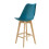 Cadeiras de bar - HELLOSHOP26 - Conjunto de 6 - Plástico e faia - 105x48x58 cm - Turquesa 4