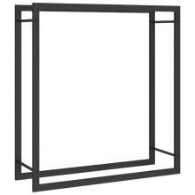 Suporte de madeira para lenha mate 80 x 28 x 86 cm aço preto 02_0043753