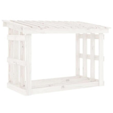 Suporte para madeira de aquecimento porta-bilhetes armazenamento organizador estante 108 x 64,5 x 77 cm madeira de pinho branco 02_0045105