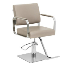 Friseurstuhl mit Fußstütze 92 x 61 x 87 cm 200 kg beige silber