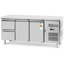 Mesa refrigerada profissional 417 litros 2 x GN 1/2 + 2 portas 179 x 70