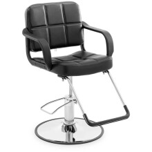 Friseurstuhl mit Fußstütze 64 cm 170 kg schwarz PU Stahl Schaum schwarz 14_0008941