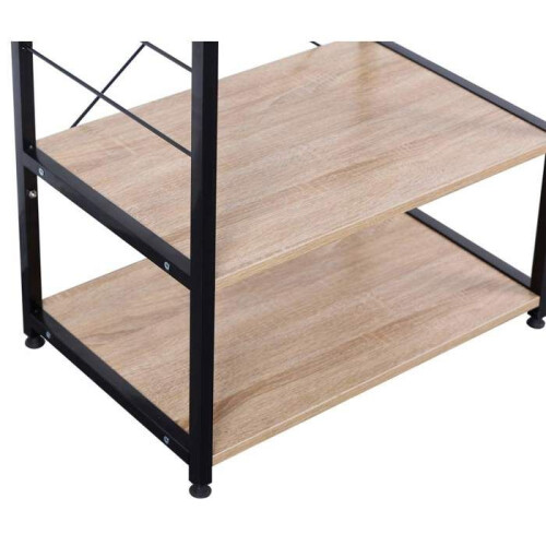 Estante robusta para micro-ondas com 4 ganchos marrons 19_0000399 1