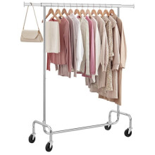 Portant à vêtements - HELLOSHOP26 - Télescopique - Charge max 130 kg - Métal chromé - Roulettes pivotantes