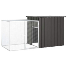 Cage pour poules 200 x 91 x 100 cm acier galvanisé anthracite 02_0041655