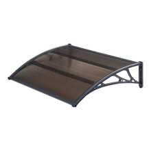 Toldo de puerta de entrada de diseño marquesina de bienvenida resistente a las inclemencias del tiempo 100 x 100 cm negro