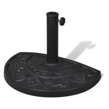 Pied socle base de parasol semi-circulaire en résine diamètre 38 et 48 mm 9 kg noir 2202079
