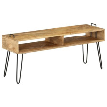 Mobile televisore buffet tv televisione design pratico legno di mango massello 110 cm 2502133