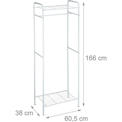 Cabideiro de roupas com varão 166 cm branco 13_0002132