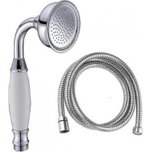 (silver) Bathroom Classic Style Traditional Brass Telephone Hand Shower Head And 1.5m Shower Hose, Silver