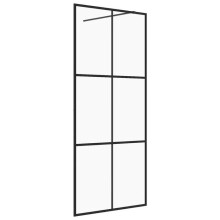 Duschwand mit transparentem ESG-Glas 90 x 195 cm schwarz 02_0002145
