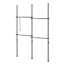 Penderie télescopique acier laqué 150 - 230 cm 4 barres de penderie noir 03_0008157