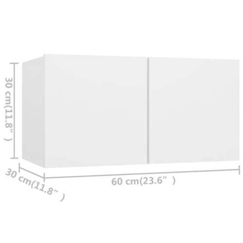 Meubelset - HELLOSHOP26 - 6 delen - Engineering hout - Wit - Hedendaags 2