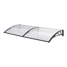 Marquesina de entrada de diseño resistente a la intemperie 240 x 100 cm negro transparente 03_0006389
