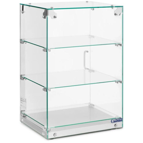 Neutrale Vitrine - HELLOSHOP26 - 14_0010228 - 60 L - 3 Ebenen - Edelstahl