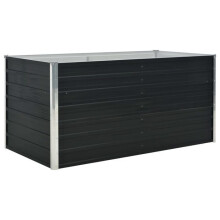 Jardinière surélevée anthracite 160 x 80 x 77 cm acier galvanisé 02_0000855