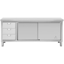 Küchenunterschrank - HELLOSHOP26 - Arbeitsarmatur - Edelstahl - 600 kg - 200 x 60 cm