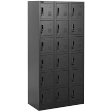Casier vestiaire métallique - HELLOSHOP26 - 18 étagères - Verrouillable - 200 kg - Anthracite noir