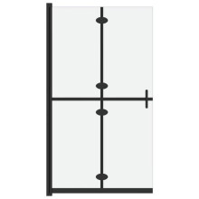 "Tabique de ducha plegable - HELLOSHOP26 - Vidrio templado 5mm - Aluminio negro - 110x190 cm"