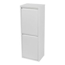 Poubelle de recyclage murale a 2 bacs amovibles 93 x 33 x 25 cm blanc