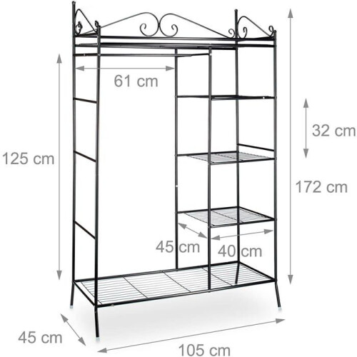 Penderie com capa 172 cm metal preto 13_0001960 1