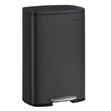 Poubelle de cuisine 50 litres à pédale avec seau intérieur en plastique couvercle fermeture douce