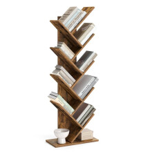 Étagère bibliothèque - HELLOSHOP26 - Arbre - 8 niveaux - 50 x 24 x 141,5 cm - Marron rustique