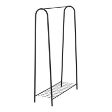 Portant a vetements avec surface de stockage 144,5 x 89 x 32,5 cm noir