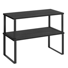 Étagères à épices - HELLOSHOP26 - Lot de 2 - Métal et bois - Empilables - 15 kg de capacité