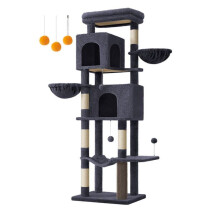Albero per gatti - HELLOSHOP26 - Altezza 175 cm - 2 nicchie - 2 ceste - 5 graffiatoi
