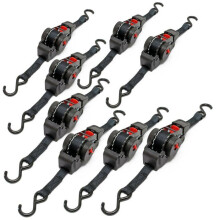 Cintas de amarre - HELLOSHOP26 - Lote de 8 - 100 daN - 0,2m/1,8m - Resistentes a la intemperie