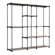 Armoire - HELLOSHOP26 - Penderie 182x43x182 cm - 3 Compartiments - Grande Capacité - Montage Facile